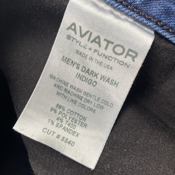 Aviator Best Travel Mid Rise Modern Tailored Fit Jeans (Dark Wash Indigo) - Picture 16 of 16